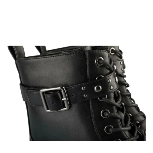 Bottines Rangers NOIR Femme Motif Clouté Lacets