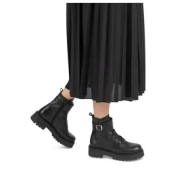 Bottines Rangers NOIR Femme CUIR Motif Uni Lacets
