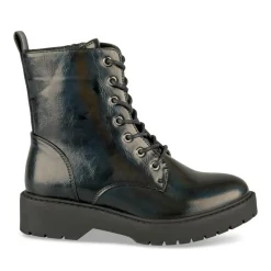 Bottines Rangers NOIR Fille Motif Uni Lacets