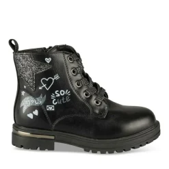 Bottines Rangers NOIR Fille Motif Uni Fermeture éclair
