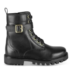 Bottines Rangers NOIR Fille CUIR Motif Uni A Enfiler