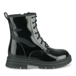 Bottines Rangers NOIR Fille Motif Uni Lacets