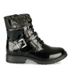 Bottines Rangers NOIR Fille Motif Chaîne Lacets