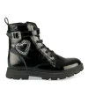 Bottines Rangers NOIR Fille Motif Coeurs Lacets