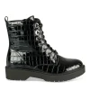 Bottines Rangers NOIR Fille Motif Vernis Lacets