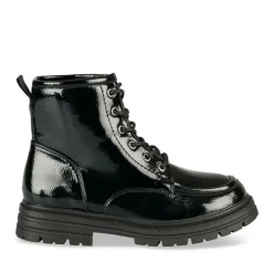 Bottines Rangers NOIR Fille Motif Vernis Lacets