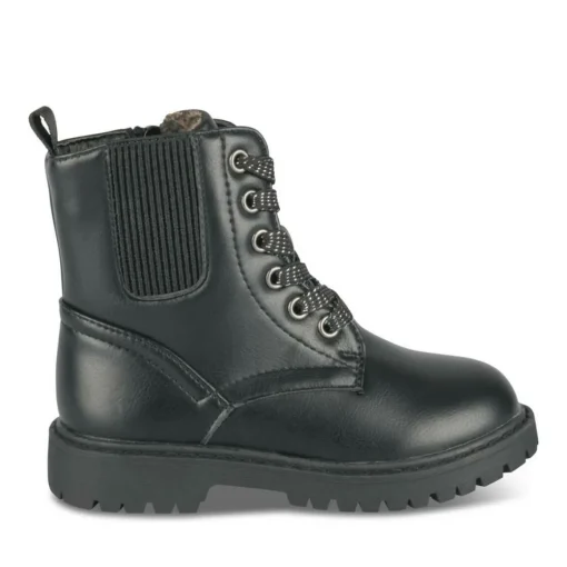 Bottines Rangers NOIR Fille Motif Vernis Lacets