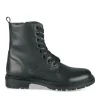 Bottines Rangers NOIR Fille CUIR Motif Uni Lacets