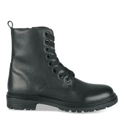 Bottines Rangers NOIR Fille CUIR Motif Uni Lacets