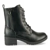 Bottines Rangers NOIR Fille Motif Uni Lacets