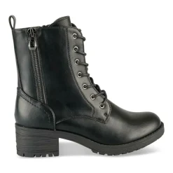 Bottines Rangers NOIR Fille Motif Uni Lacets