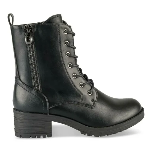 Bottines Rangers NOIR Fille Motif Uni Lacets