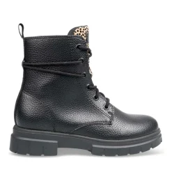 Bottines Rangers NOIR Fille Motif Uni Lacets