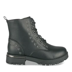 Bottines Rangers NOIR Fille Motif Clouté Lacets