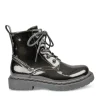 Bottines Rangers NOIR Fille Motif Uni Lacets