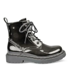 Bottines Rangers NOIR Fille Motif Uni Lacets