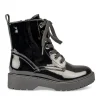 Bottines Rangers NOIR Fille Motif Uni Lacets