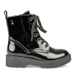 Bottines Rangers NOIR Fille Motif Uni Lacets