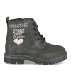Bottines Rangers NOIR Fille Motif Coeurs A Enfiler