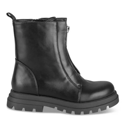 Bottines Rangers NOIR Fille Motif Uni Fermeture éclair