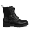Bottines Rangers NOIR Fille Motif Uni Lacets