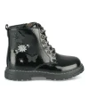Bottines Rangers NOIR Fille Motif Vernis Lacets