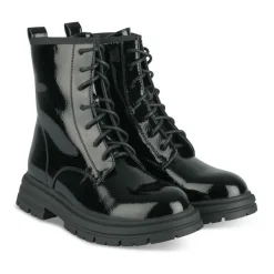 Bottines Rangers NOIR Fille Motif Uni Lacets