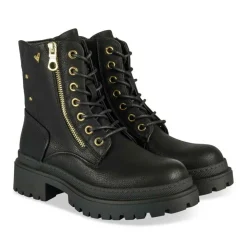 Bottines Rangers NOIR Fille Motif Clouté Lacets