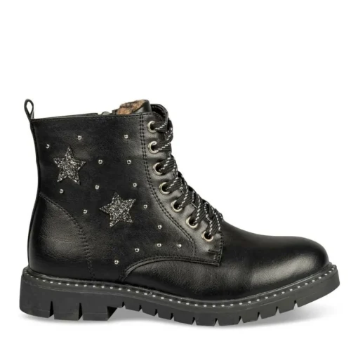 Bottines Rangers NOIR Fille Lacets