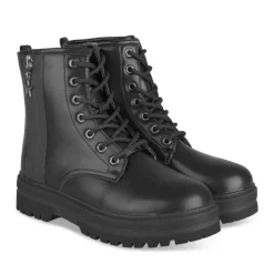 Bottines Rangers NOIR Fille Motif Uni Lacets