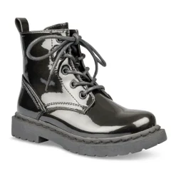 Bottines Rangers NOIR Fille Motif Uni Lacets
