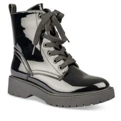 Bottines Rangers NOIR Fille Motif Uni Lacets