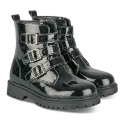 Bottines Rangers NOIR Fille Motif Uni Fermeture éclair