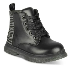 Bottines Rangers NOIR Fille Motif Vernis Lacets