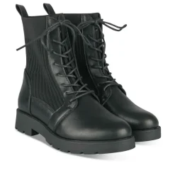 Bottines Rangers NOIR Fille Motif Uni Lacets