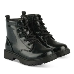 Bottines Rangers NOIR Fille Motif Iridescent Lacets