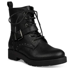 Bottines Rangers NOIR Fille Motif Uni Lacets