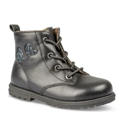 Bottines Rangers NOIR Fille Motif Uni Lacets