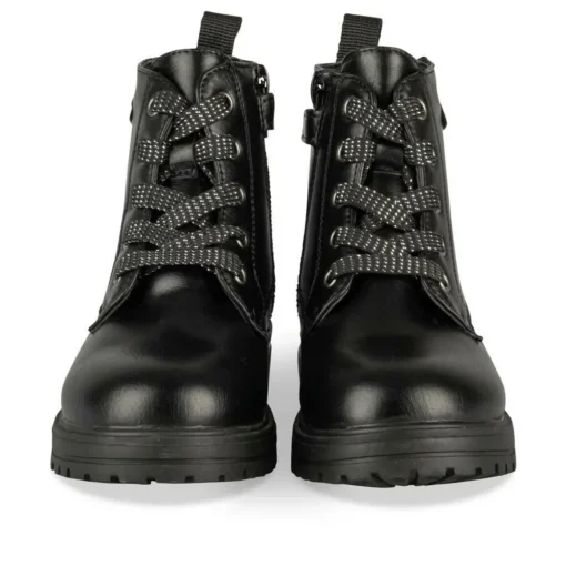 Bottines Rangers NOIR Fille Motif Uni Fermeture éclair
