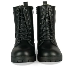 Bottines Rangers NOIR Fille Motif Coeurs Lacets