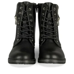 Bottines Rangers NOIR Fille Motif Etoiles Lacets
