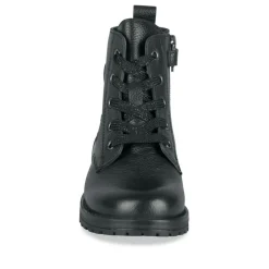Bottines Rangers NOIR Fille CUIR Motif Uni Lacets