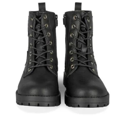 Bottines Rangers NOIR Fille Motif Etoiles Lacets