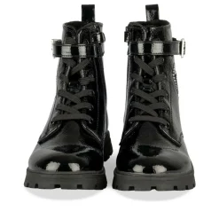 Bottines Rangers NOIR Fille Motif Coeurs Lacets