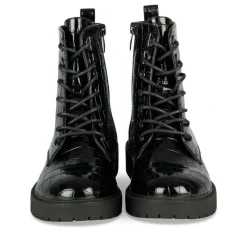 Bottines Rangers NOIR Fille Motif Vernis Lacets