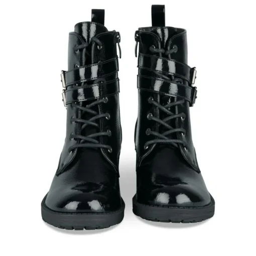Bottines Rangers NOIR Fille Motif Vernis Fermeture éclair
