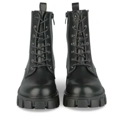 Bottines Rangers NOIR Fille Motif Uni Lacets