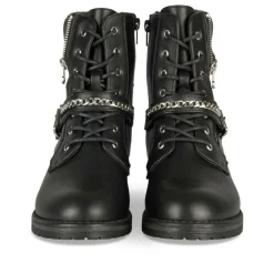 Bottines Rangers NOIR Fille Motif Chaîne Lacets