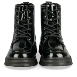 Bottines Rangers NOIR Fille Motif Vernis Lacets