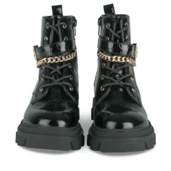 Bottines Rangers NOIR Fille Motif Vernis Lacets